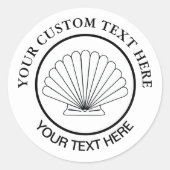Sticker Rond Logo personnalisé Scallop Seashell 1 1/2" (Devant)