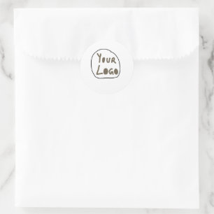 Sticker Rond Logo personnalisé simple et élégant ici société