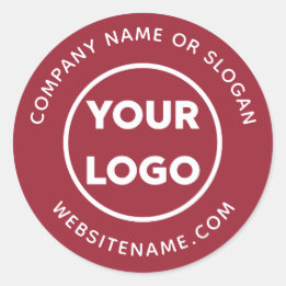 Sticker Rond Logo personnalisé Site d'affaires et Slogan Burgun