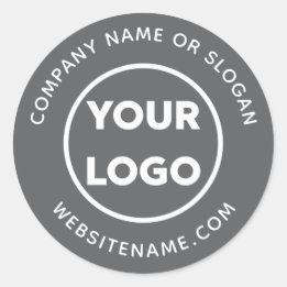 Sticker Rond Logo personnalisé Site d'affaires et Slogan Dark G