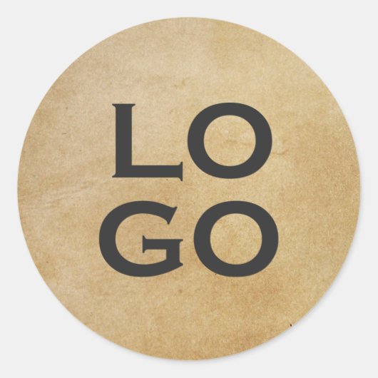 Sticker Rond Logo personnalisé sur Parchemin rustique (Devant)