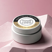 Sticker Rond Logo personnalisé texte noir bordure dorée