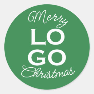 Sticker Rond Logo personnalisé vert Joyeux Noël