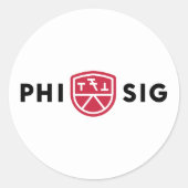 Sticker Rond Logo Phi Sigma Kappa (Devant)