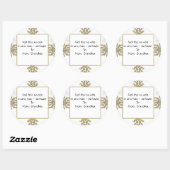 Sticker Rond Logo photo Gold et White Silver Damask (Feuille)