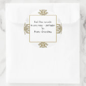 Sticker Rond Logo photo Gold et White Silver Damask (Sac)