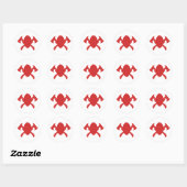 Sticker Rond logo pompier silhouette rouge (Feuille)