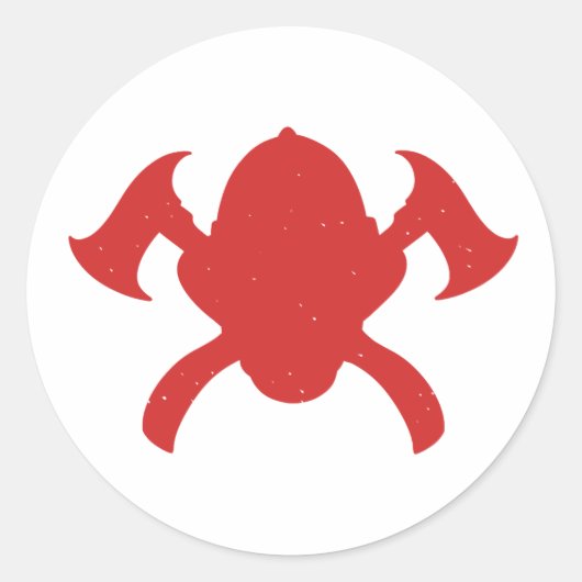Sticker Rond logo pompier silhouette rouge (Devant)