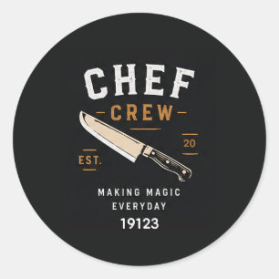 Sticker Rond 🔪 Logo pour l'équipe de cuisine du restaurant 🔪
