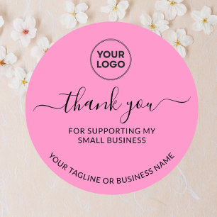Sticker rond Logo pour petites entreprises Merci r