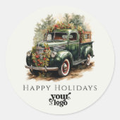 Sticker Rond Logo Professionnel Client Cadeau Noël (Devant)