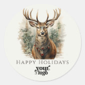 Sticker Rond Logo Professionnel Client Cadeau Noël (Devant)