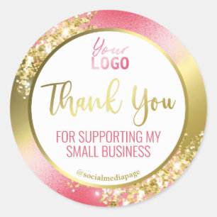 Sticker Rond Logo professionnel Glam Gold Parties scintillant M