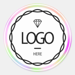 Sticker Rond Logo Promotionnel Personnalisé Holographique Rose
