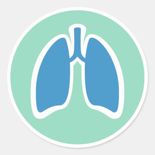 Sticker Rond Logo pulmonaire pulmonologique ou pulmonaire (Devant)