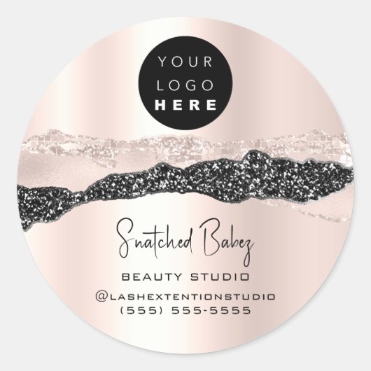 Sticker Rond Logo QR Code Boutique en ligne Silver Parties scin (Devant)