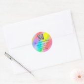 Sticker Rond Logo QR Code promotionnel Shop Holographe Arc-en-c (Enveloppe)