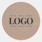 Sticker Rond Logo Rectangle Kraft Brun Terre & Sur Mesure pour  (Devant)