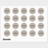 Sticker Rond Logo Rectangle Kraft Gris Terne & Sur Mesure pour (Feuille)