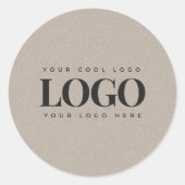 Sticker Rond Logo Rectangle Kraft Gris Terne & Sur Mesure pour (Devant)