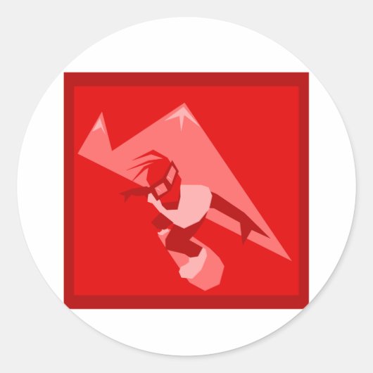 Sticker Rond Logo Red Snowboard (Devant)
