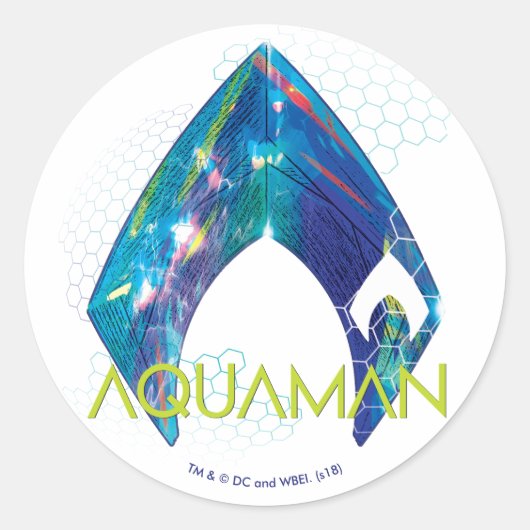Sticker Rond Logo réfracté par | d'Aquaman Aquaman (Devant)