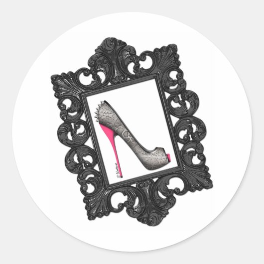 Sticker Rond Logo Reptile encadré (Devant)