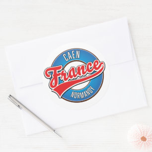 Sticker Rond Logo rétro Caen Normandie France