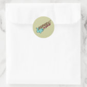 Sticker Rond Logo rétro Narwhal Bacon (Sac)