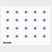 Sticker Rond Logo Retro Palm Trees (Feuille)