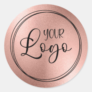 Sticker Rond Logo rose Gold Foil Look