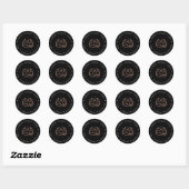 Sticker Rond Logo rose Gold Lotus | Yoga Wellness Spa (Feuille)