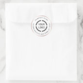 Sticker Rond Logo rose moderne de bordure or adresse de retour (Sac)