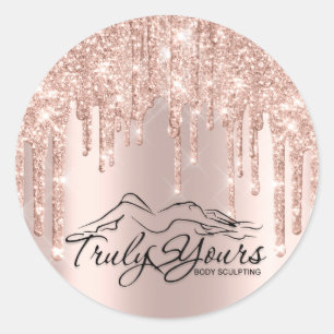 Sticker Rond Logo rose Parties scintillant Spark Beauté Bboddy 