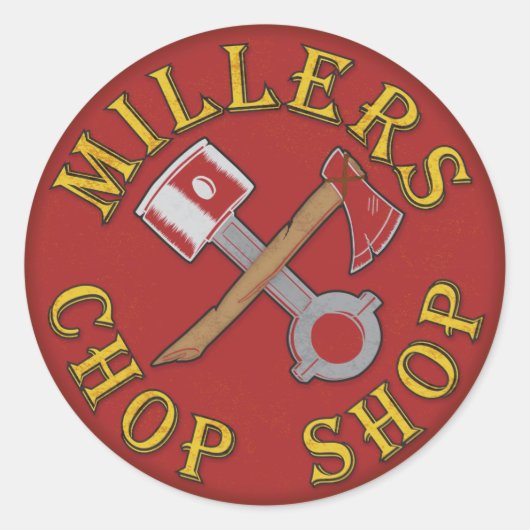 Sticker Rond Logo rouge du moteur d'incendie (Devant)