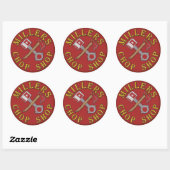 Sticker Rond Logo rouge du moteur d'incendie (Feuille)