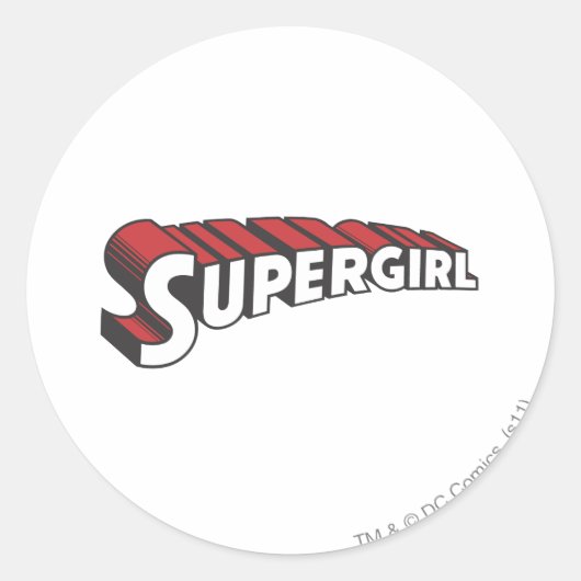Sticker Rond Logo rouge et blanc de Supergirl (Devant)