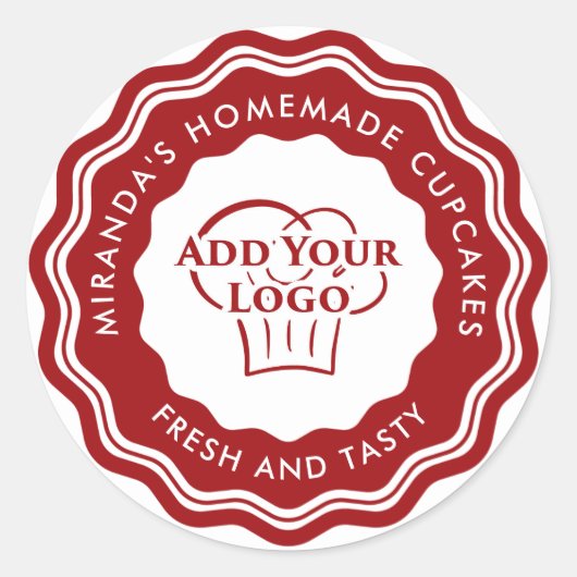Sticker Rond Logo Rouge moderne boulangerie artisanale (Devant)