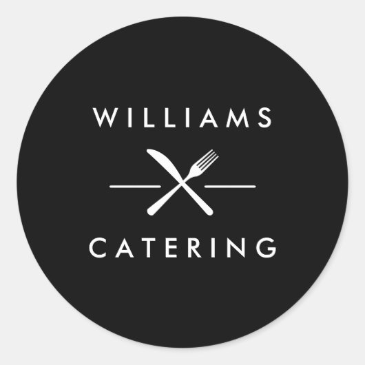 Sticker Rond Logo Rustic Crossed Fork Knife (Devant)