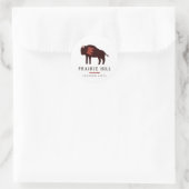 Sticker Rond Logo Rustique Native American Buffalo (Sac)