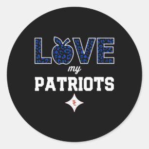 Sticker Rond Logo Sandy Creek Patriots Love My Team Hs