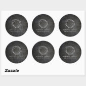Sticker Rond Logo Scribble Designer sur métal grunge noir (Feuille)