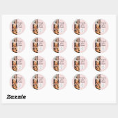 Sticker Rond Logo Script Rose Pâle 3 Photo Lash Tech Merci (Feuille)
