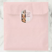 Sticker Rond Logo Script Rose Pâle 3 Photo Lash Tech Merci