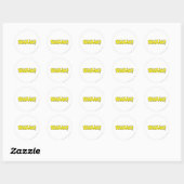 Sticker Rond Logo Shazam Jaune (Feuille)