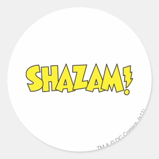 Sticker Rond Logo Shazam Jaune (Devant)