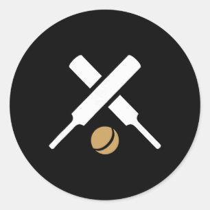 Sticker Rond Logo silhouette de sport de cricket