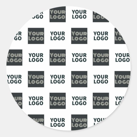 Sticker Rond Logo simple à répétition 2 | Blanc (Devant)