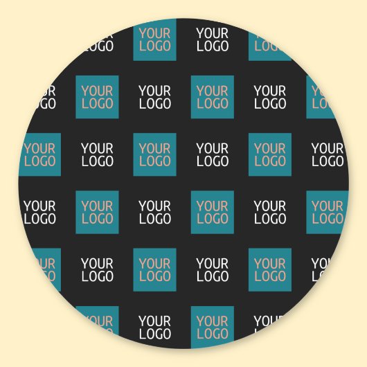 Sticker Rond Logo simple à répétition 2 | Blanc