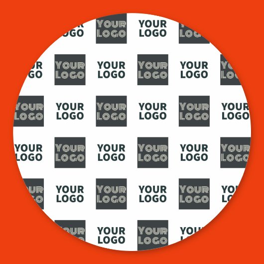 Sticker Rond Logo simple à répétition 2 | Blanc
